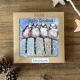 Alex Clark Pack Of 8 Christmas Cards - Long Tailed Tits
