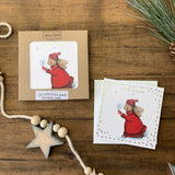 Alex Clark Pack Of 10 Little Foiled Luxury Christmas Cards - Rabbit & Snowflake