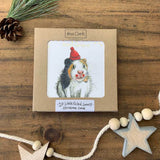 Alex Clark Pack Of 10 Little Foiled Luxury Christmas Cards - Guinea Pig & Wooly Hat