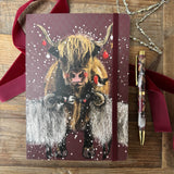 Alex Clark Christmas Large Chunky Notebook - Sheep & Highland Cow