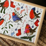 Alex Clark Christmas Lap Tray - Festive Robins