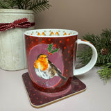 Alex Clark Christmas 400ml China Mug - Robin & Holly