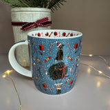 Alex Clark Christmas 400ml China Mug - Christmas Dogs