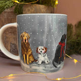 Alex Clark 400ml New Bone China Mug - Dogs And Snowman