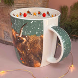 Alex Clark Christmas 400ml New Bone China Mug - Highland Cows