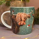 Alex Clark Christmas 400ml New Bone China Mug - Highland Cows