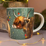 Alex Clark Christmas 400ml New Bone China Mug - Highland Cows