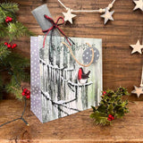 Alex Clark Christmas Medium Gift Bag - Robin & Icicles
