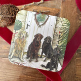 Alex Clark Christmas Medium Square Tin - Christmas Dogs