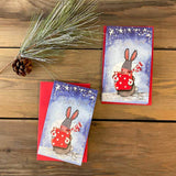 Alex Clark Christmas Pack of 5 Thank You Notelets - Rabbit