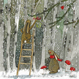 Alex Clark Christmas Card - To The One I Love - Rabbits