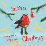 Alex Clark Christmas Card - Brother - Robin
