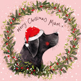 Alex Clark Christmas Card - Merry Christmas Mum - Black Labrador
