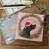 Alex Clark Christmas Card - Merry Christmas Mum - Black Labrador