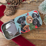 Alex Clark Christmas Small Sliding Tin - Festive Dogs