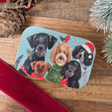 Alex Clark Christmas Small Sliding Tin - Festive Dogs