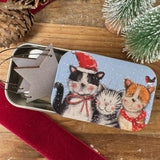 Alex Clark Christmas Small Sliding Tin - Festive Cats