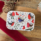 Alex Clark Christmas Small Sliding Tin - Festive Robins