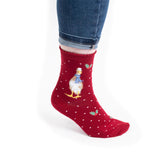 Wrendale Designs by Hannah Dale Ladies Christmas Bamboo Socks - Christmas Scarves - Duck