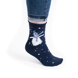Wrendale Designs by Hannah Dale Ladies Christmas Bamboo Socks - Winter Wonderland - Penguin