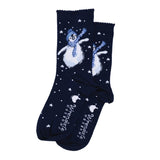 Wrendale Designs by Hannah Dale Ladies Christmas Bamboo Socks - Winter Wonderland - Penguin