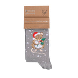 Wrendale Designs by Hannah Dale Ladies Christmas Bamboo Socks - Christmouse Mouse