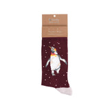 Wrendale Designs by Hannah Dale Mens Christmas Bamboo Socks - Christmas King - Penguin