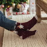 Wrendale Designs by Hannah Dale Mens Christmas Bamboo Socks - Christmas King - Penguin