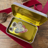 Alex Clark Christmas Small Rectangular Tin With Hinged Lid - Christmas Reindeer