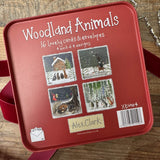 Alex Clark Christmas 16-Pack Notecard Tin - Woodland Animals