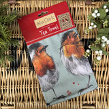 Alex Clark Christmas 100% Cotton Tea Towel - Robins