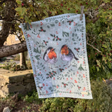 Alex Clark Christmas 100% Cotton Tea Towel - Robins