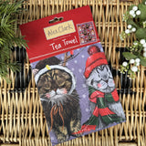 Alex Clark Christmas 100% Cotton Tea Towel - Cats