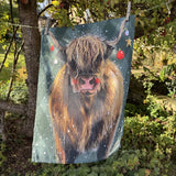 Alex Clark Christmas 100% Cotton Tea Towel - Highland Cow