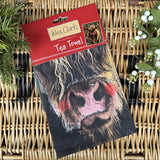Alex Clark Christmas 100% Cotton Tea Towel - Highland Cow