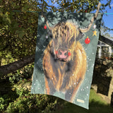 Alex Clark Christmas 100% Cotton Tea Towel - Highland Cow
