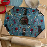 Alex Clark Christmas Glass Worktop Saver - Christmas Dogs