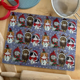 Alex Clark Christmas Glass Worktop Saver - Christmas Cats