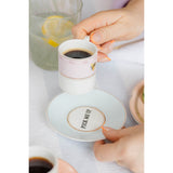 Yvonne Ellen 2-Piece Fine China Espresso Cup & Saucer - Slogan