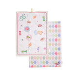 Yvonne Ellen Set Of 2 100% Cotton Tea Towels - Harlequin