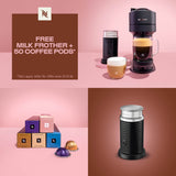 Sage Appliances Vertuo Creatista SVE850 Automatic Pod Coffee Machine - Brushed Stainless Steel - Plus Free Aeroccino 3 Milk Frother & 50 Coffee Pods