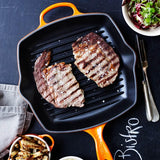 Le Creuset Signature Cast Iron 26cm Square Grillit - Volcanic - Potters Cookshop