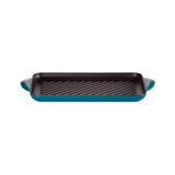 Le Creuset Traditional Cast Iron 32cm Rectangular Grill - Deep Teal - Potters Cookshop