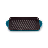 Le Creuset Traditional Cast Iron 32cm Rectangular Grill - Deep Teal - Potters Cookshop