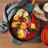 Le Creuset Signature Cast Iron 28cm Frying Pan - Deep Teal - Potters Cookshop