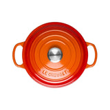 Le Creuset Signature Cast Iron 3 Piece Casserole & Heritage Stoneware Oven Dish Set - Volcanic - Potters Cookshop