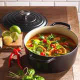 Le Creuset Signature Cast Iron 22cm Round Casserole - Satin Black - Potters Cookshop