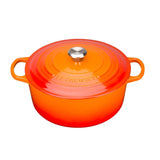 Le Creuset Signature Cast Iron 22cm Round Casserole - Volcanic - Potters Cookshop