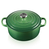 Le Creuset Signature Cast Iron 24cm Round Casserole - Bamboo Green - Potters Cookshop