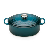 Le Creuset Signature Cast Iron 29cm Oval Casserole - Deep Teal - Potters Cookshop